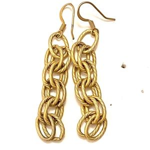 Gold chain dangle earrings